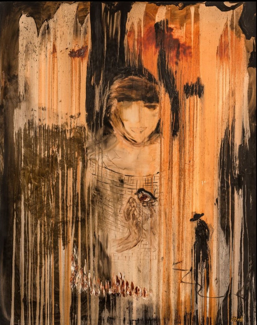 Gabriela Prosszer, Incognito, ulei/pânză, 150×120 cm