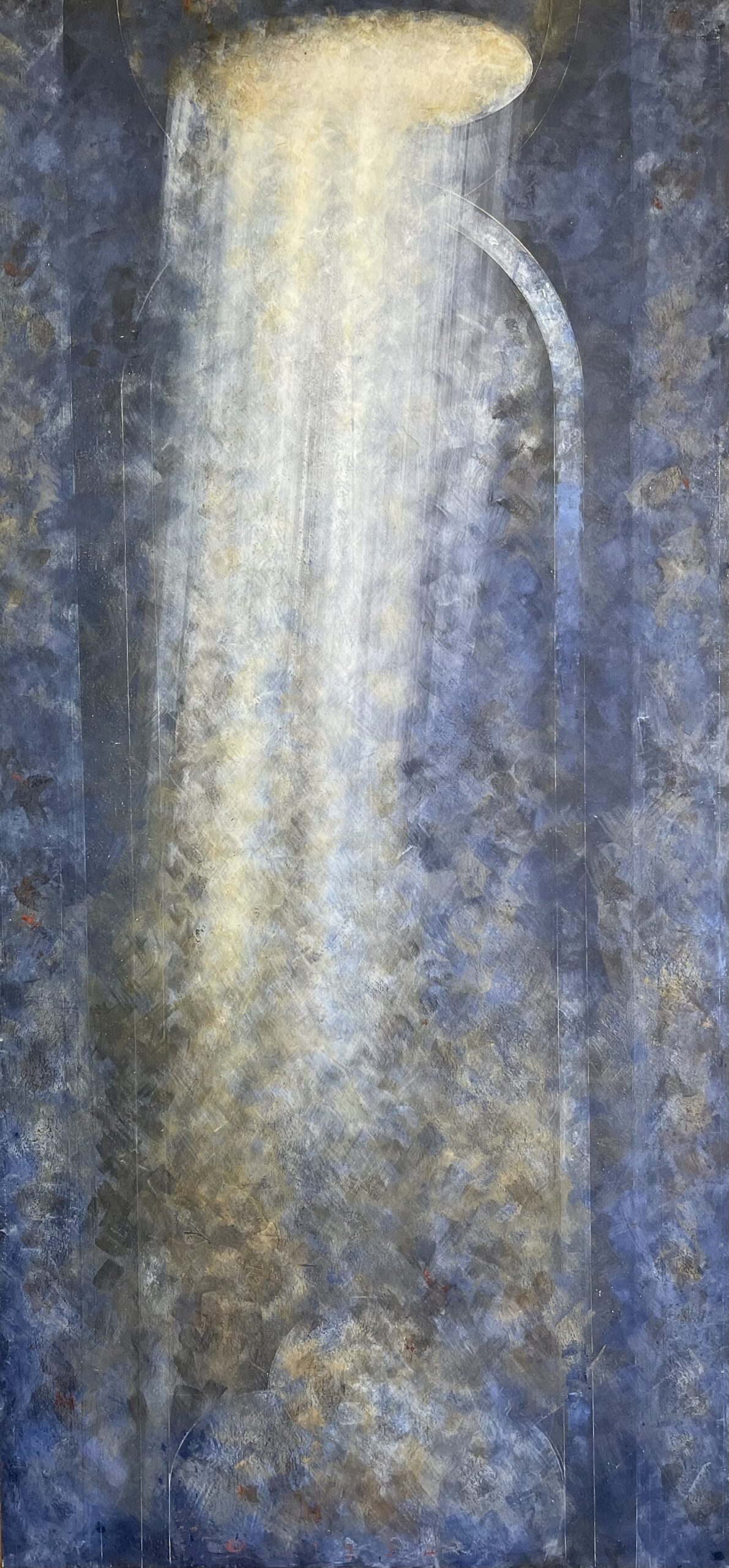 Dan Mohanu, Lapis Lazuli, tempera cu emulsie/pânză, 78×162 cm