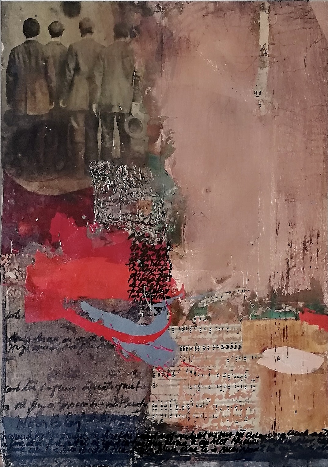 Nora Blaj, Departe de aici, 2019, tehnică mixtă/hârtie, 60×42 cm